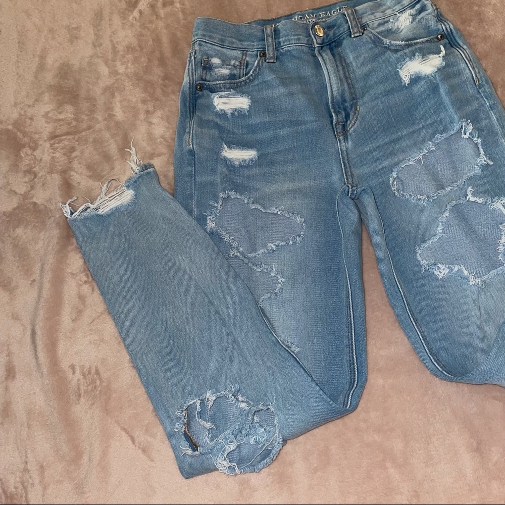 Distressed  American Eagle jeans size 0 - Picture 6 of 11